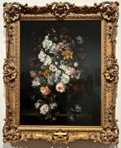 たくさんの花が繊細に描かれた絵画